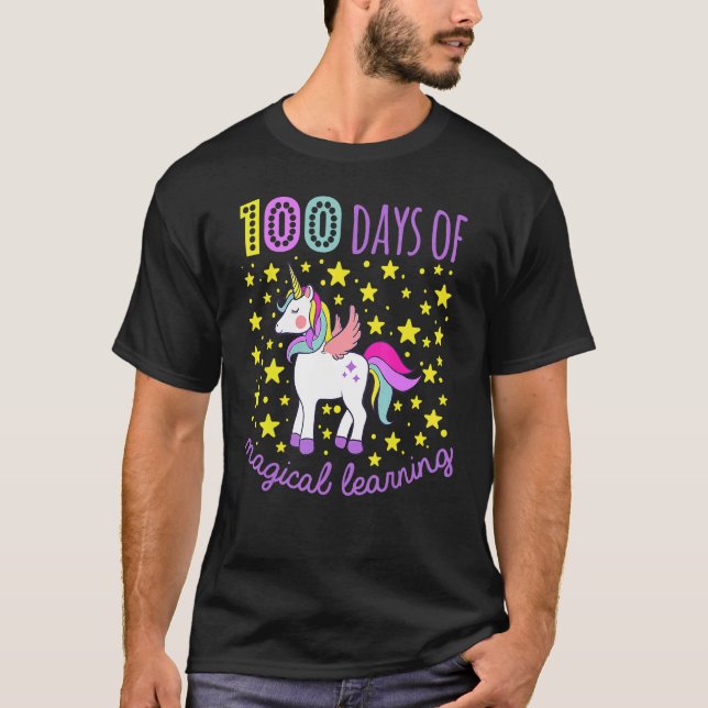 Adorable 100 Days of Magical Learning School Unico T-Shirt (Vorderseite)