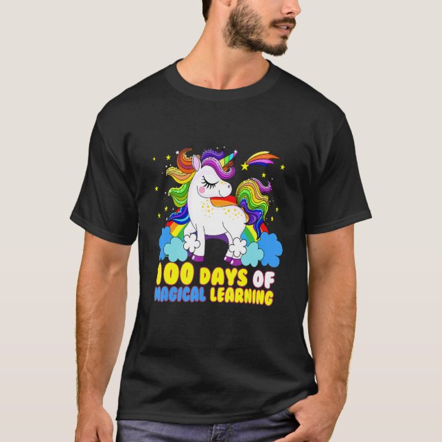 Adorable 100 Days of Magical Learning School Unico T-Shirt (Vorderseite)