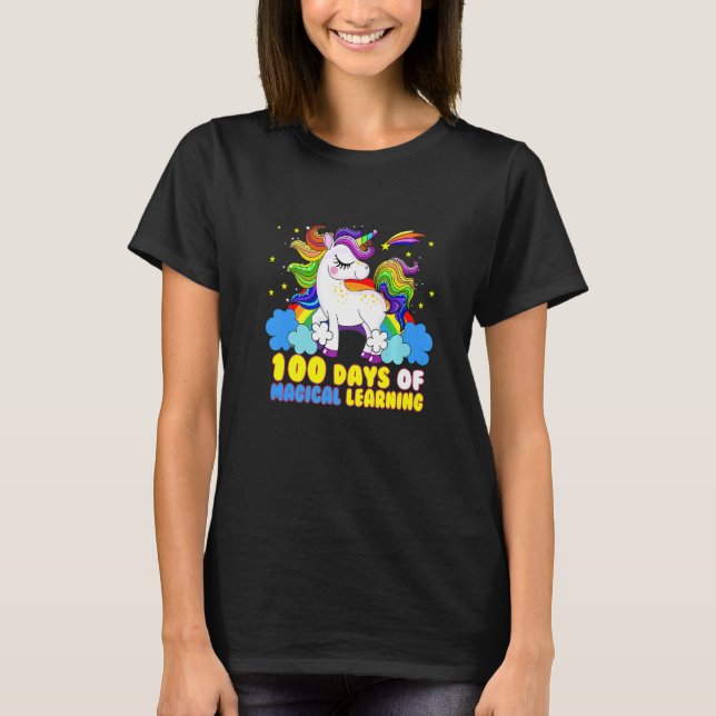 Adorable 100 Days of Magical Learning School Unico T-Shirt (Vorderseite)