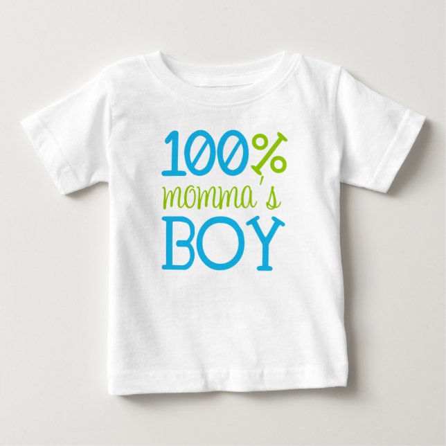 Adorable "100% Momma's Boy" T - Shirt (Vorderseite)