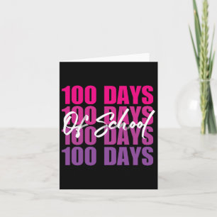 Adorable 100 Tage der Schule Retro Gradient 100th Karte