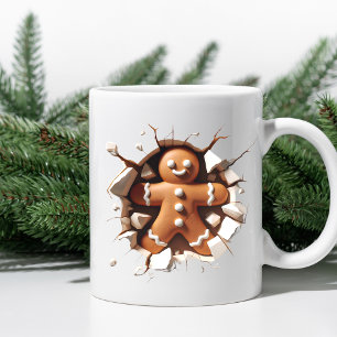 Adorable 3D Gingerbread Mann Weihnachten Kaffeetasse