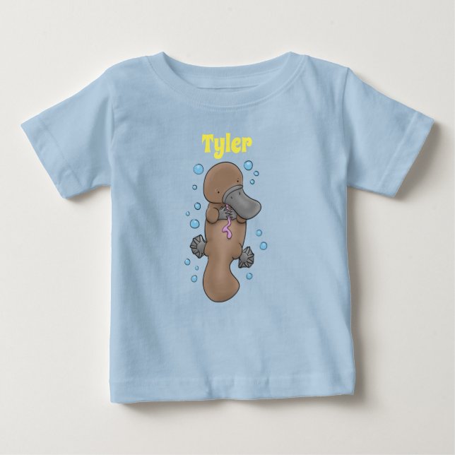 Adorable Abbildung des Cartoon der Babyplatypus Baby T-shirt (Vorderseite)