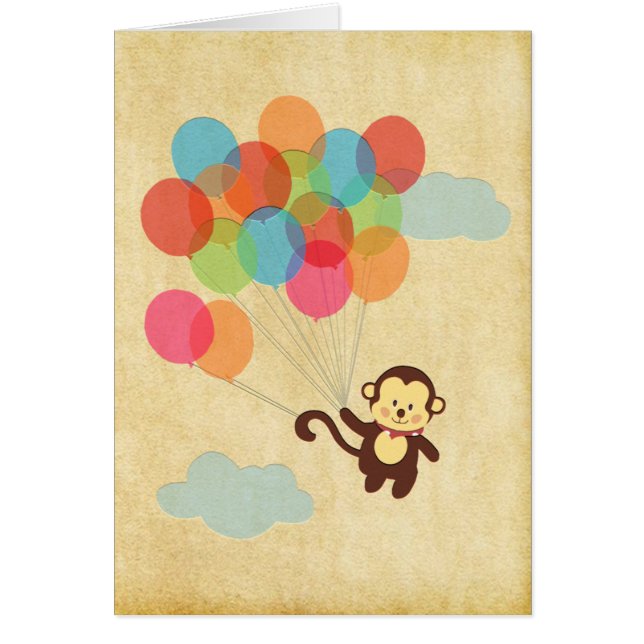 Adorable Affe fliegt weg mit Balloons (Vorne)