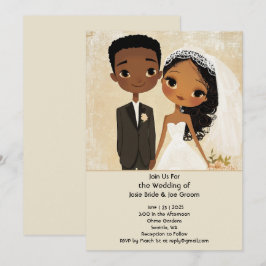 Adorable African American Hochzeit Einladung