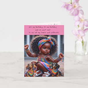 Adorable African Girl Birthday Party Einladungen