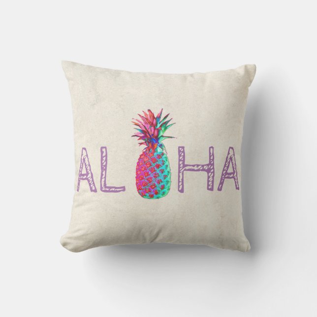 Adorable Aloha Hawaiian Ananas Kissen (Vorderseite)