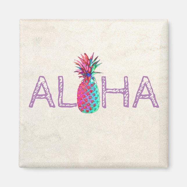 Adorable Aloha Hawaiian Ananas Magnet (Vorne)