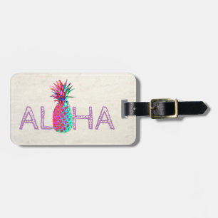 Adorable Aloha Hawaiian Ananas Personalisiert Gepäckanhänger