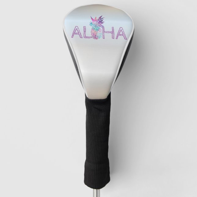 Adorable Aloha Hawaiian Ananas, Silber Golf Headcover (Vorderseite)