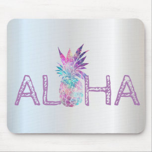 Adorable Aloha Hawaiian Ananas, Silber Mousepad