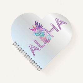 Adorable Aloha Hawaiian Ananas, Silber Notizbuch