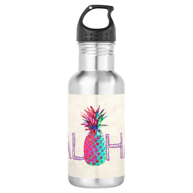 Adorable Aloha Hawaiian Ananas Trinkflasche (Vorderseite)