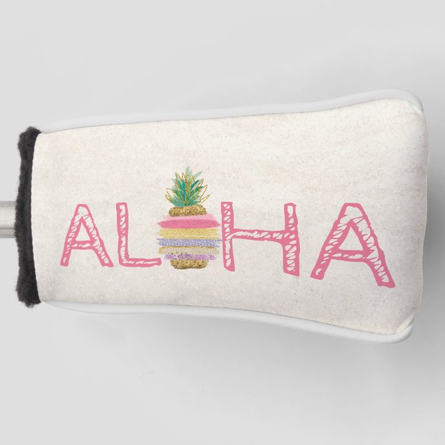 Adorable Aloha Hawaiian Striped Ananas Golf Headcover (Vorderseite)