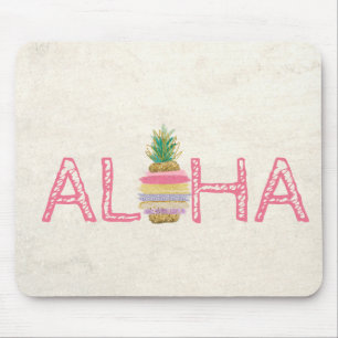 Adorable Aloha Hawaiian Striped Ananas Mousepad