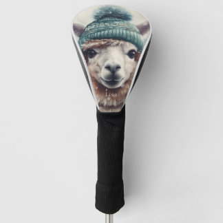 Adorable Alpaka mit blauen Mützen Golf Headcover