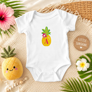 Adorable Ananas Monogramm Baby Strampler
