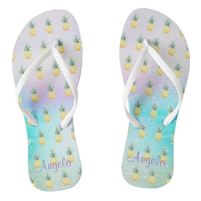 Adorable Ananas Ombre Paint Splash Flip Flops (Fußbett)