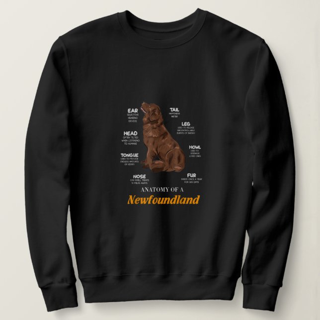 Adorable Anatomie eines Neufundland-Hundes Sweatshirt (Design vorne)