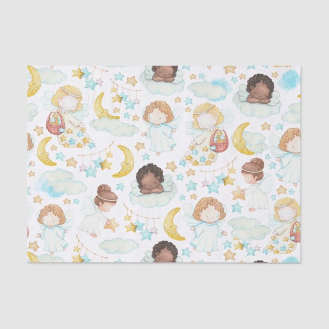 Adorable Angels and Stars Kunst, Dichtung und Musi Seidenpapier (Vorderseite)