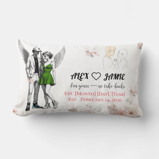 Adorable Angels Holding Hands Throw Pillow Lendenkissen (Vorderseite)
