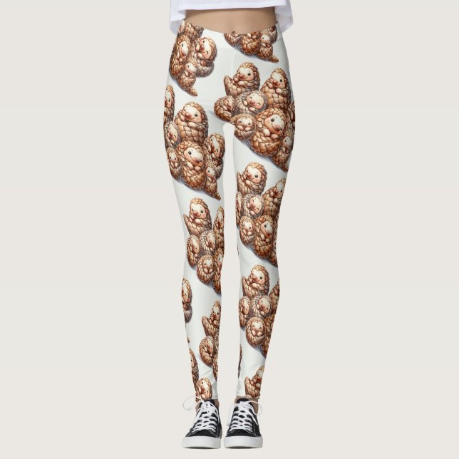 Adorable Anglin' für Niedliche Pangoline Leggings (Vorderseite)