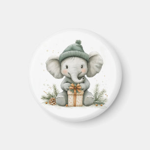 Adorable Animal Christmas Series Baby Elephant Magnet