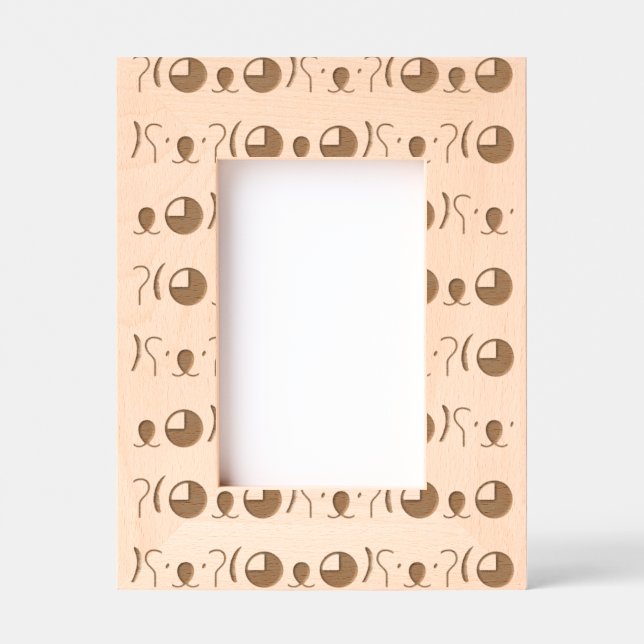 "Adorable Animal Emoticon Faces" Geätzte Rahmen (Vorderseite)