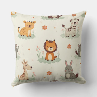 "Adorable Animal Pattern Cushion - Cosy Charm hinz Kissen