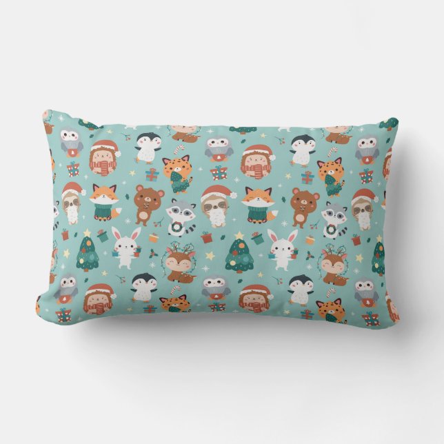 Adorable Animals Lumbar Kissen (Vorderseite)
