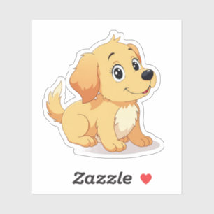 Adorable Anime Puppy, große funkelnde Augen, klein Aufkleber