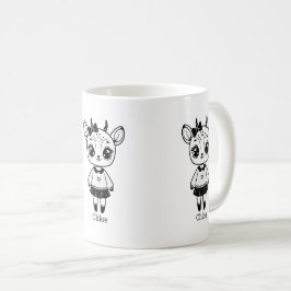 Adorable Antelope Girl - Niedliches Doodle Design Kaffeetasse