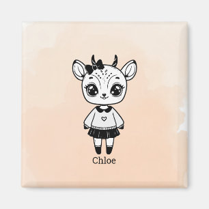 Adorable Antelope Girl - Niedliches Doodle Design Magnet