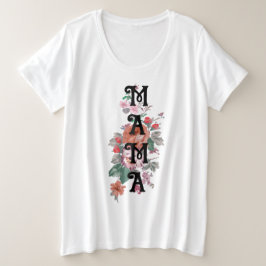 Adorable Aquarellfarben Blume l Mama Große Größe T-Shirt
