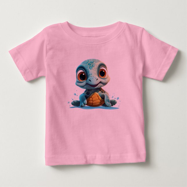 Adorable Aquatic Explorer: Baby Sea Turtle T-shirt (Vorderseite)