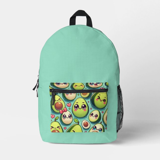 Adorable Avocados Bedruckter Rucksack (Vorderseite)