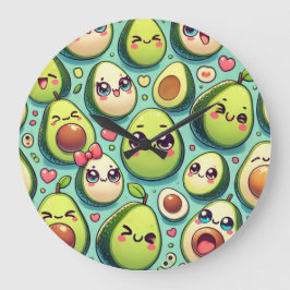 Adorable Avocados Große Wanduhr