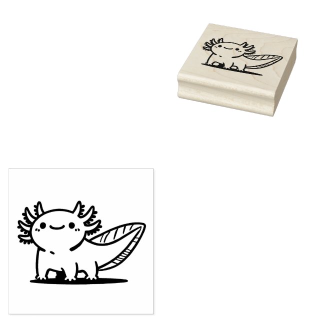 Adorable Axolotl Gummistempel (Stempel)