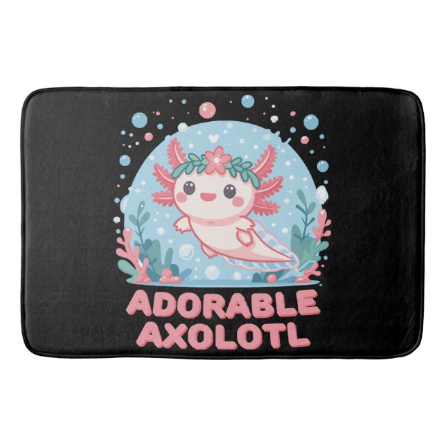 Adorable Axolotl Wasserdichte Badematte (Vorderseite)