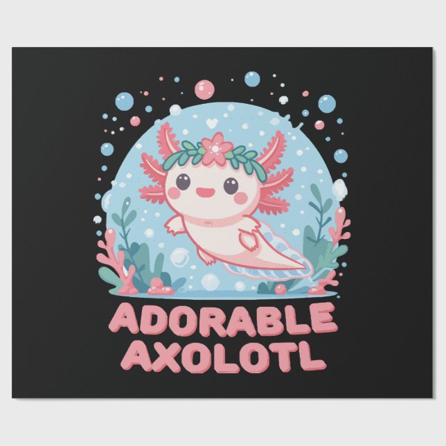 Adorable Axolotl Wasserdichte Geschenkpapier (Flach)