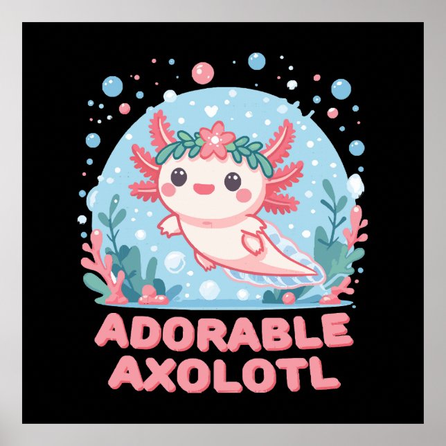 Adorable Axolotl Wasserdichte Poster (Vorne)