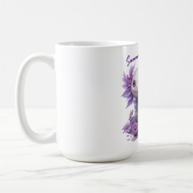 Adorable Axolotl-Zeichen mit Summer Text Design Kaffeetasse (Links)