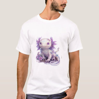 Adorable Axolotl-Zeichen mit Summer Text Design T-Shirt