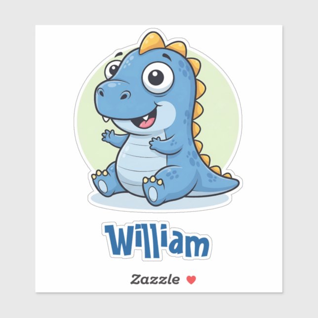 Adorable Baby Blue Dinosaurier Aufkleber (Blatt)