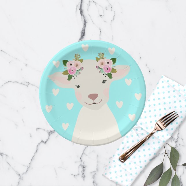 Adorable Baby Boho Chic Oaster Lamb Pappteller (Von Creator hochgeladen)