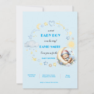 Adorable Baby Boy Dusche Einladung