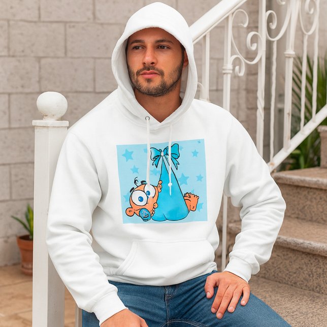 Adorable Baby Boy mit Schnuller in einer Trage Hoodie (Von Creator hochgeladen)