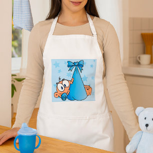 Adorable Baby Boy mit Schnuller in einer Trage Schürze