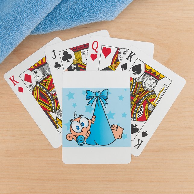 Adorable Baby Boy mit Schnuller in einer Trage Spielkarten (Von Creator hochgeladen)