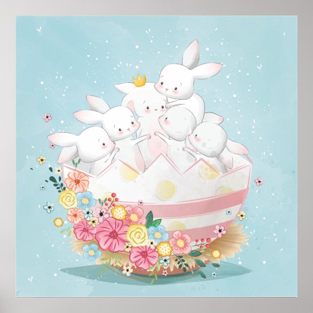 Adorable baby bunnies poster (Vorne)